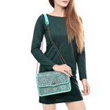 American Darling Small Crossbody Beautifully Hand Tooled Genuine Leather Women Western Handbag Purse |