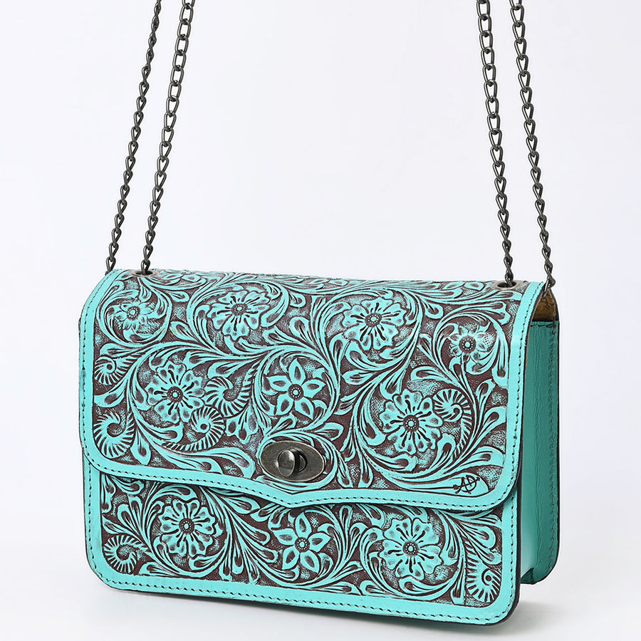 American Darling Small Crossbody Beautifully Hand Tooled Genuine Leather Women Western Handbag Purse - Uhorse