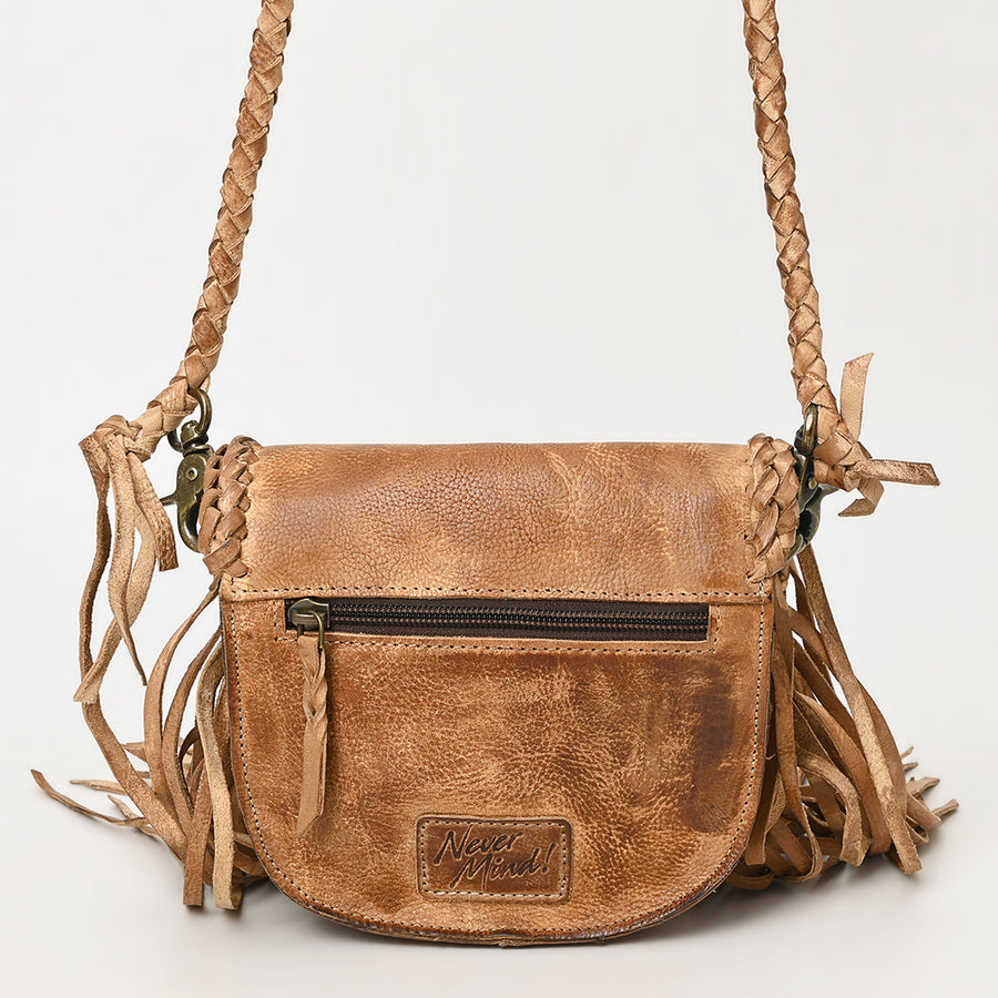 Never Mind Nmbgm168 Small Crossbody Vintage Handmade Genuine Cowhide Leather Women Bag Western Handbag Purse