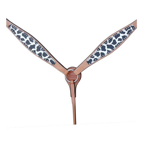 HILASON Western Horse Leather Headstall and Breast Collar Set White Leopard - Uhorse