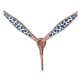 HILASON W. H. Leather Headstall & Breast Collar Set White Leopard – by Hilason – Cowboy and equestrian accessories