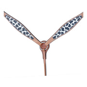 HILASON Western Horse Leather Headstall & Breast Collar Set White Leopard