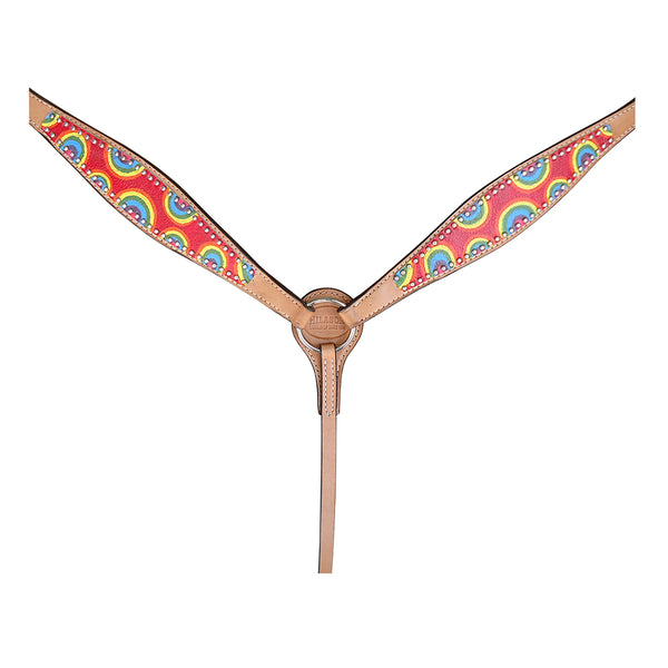 HILASON Western Horse Leather Headstall and Breast Collar Tack Set Rainbow - Uhorse