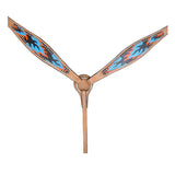 HILASON W. H. Leather Headstall & Breast Collar Set Turquoise Flame – by Hilason – Cowboy and equestrian accessories