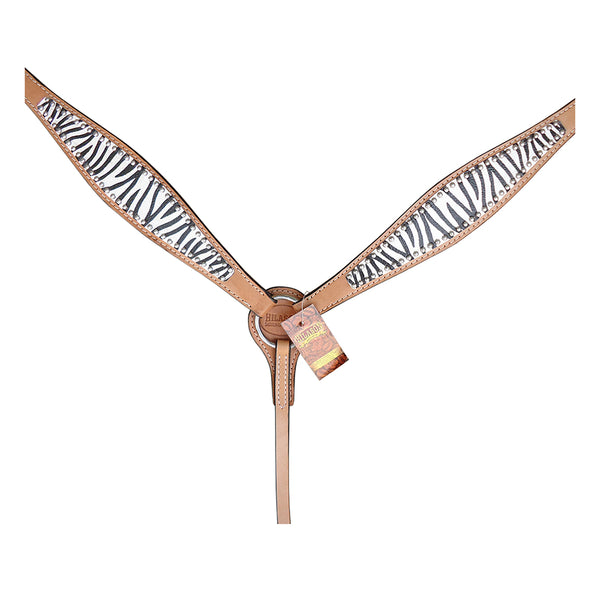 HILASON Western Horse Leather Headstall and Breast Collar Tack Set Zebra - Uhorse