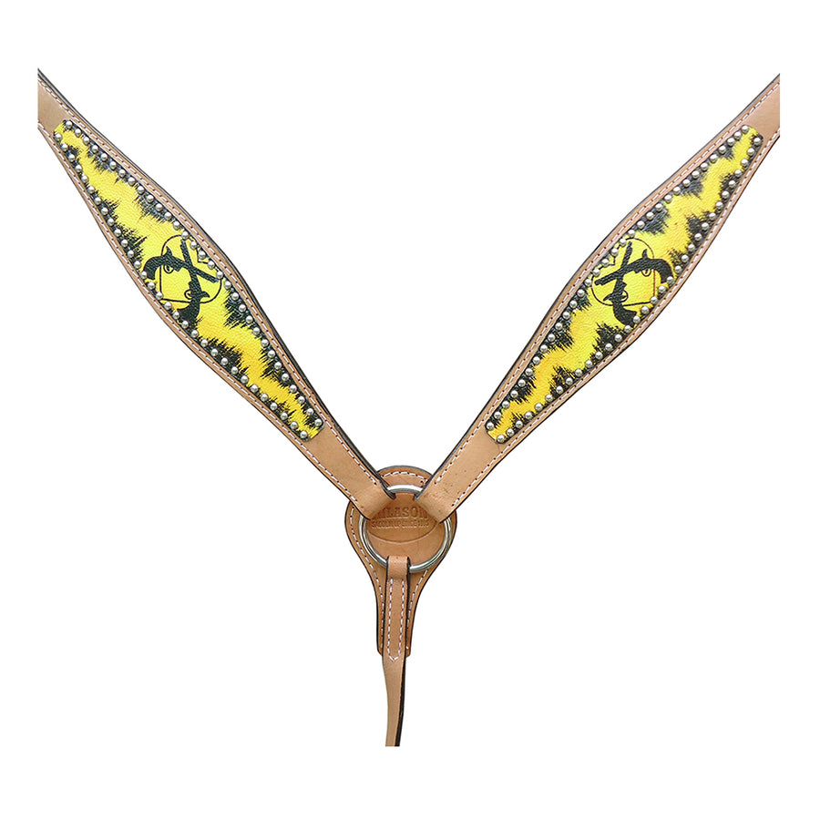 HILASON Western Horse Leather Breast Collar Set Cross Gun - Uhorse