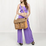 American Darling Briefcase Hand Tooled Genuine Leather women bag western handbag purse |