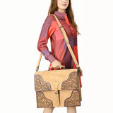 American Darling ADBG1436 Briefcase Hand Tooled Genuine Leather women bag western handbag purse