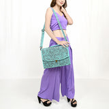 American Darling BRIEFCASE Hand Tooled Genuine Leather women bag western handbag purse