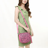 American Darling ADBG1439 Cross Body Hand Tooled Genuine Leather women bag western handbag purse