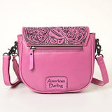 American Darling ADBG1439 Cross Body Hand Tooled Genuine Leather women bag western handbag purse