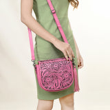 American Darling ADBG1439 Cross Body Hand Tooled Genuine Leather women bag western handbag purse