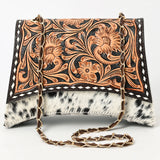 American Darling Crossbody Beautifully Hand Tooled Hair-On Genuine Leather women bag western handbag purse |