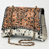 American Darling Crossbody Beautifully Hand Tooled Hair-On Genuine Leather women bag western handbag purse