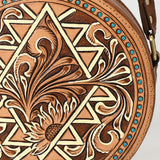 American Darling Adbga538 Canteen Hand Tooled Genuine Leather Women Bag Western Handbag Purse