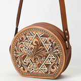 American Darling Adbga538 Canteen Hand Tooled Genuine Leather Women Bag Western Handbag Purse