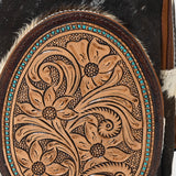 American Darling Sling Hand Tooled Hair On Genuine Leather Women Bag Western Handbag Purse