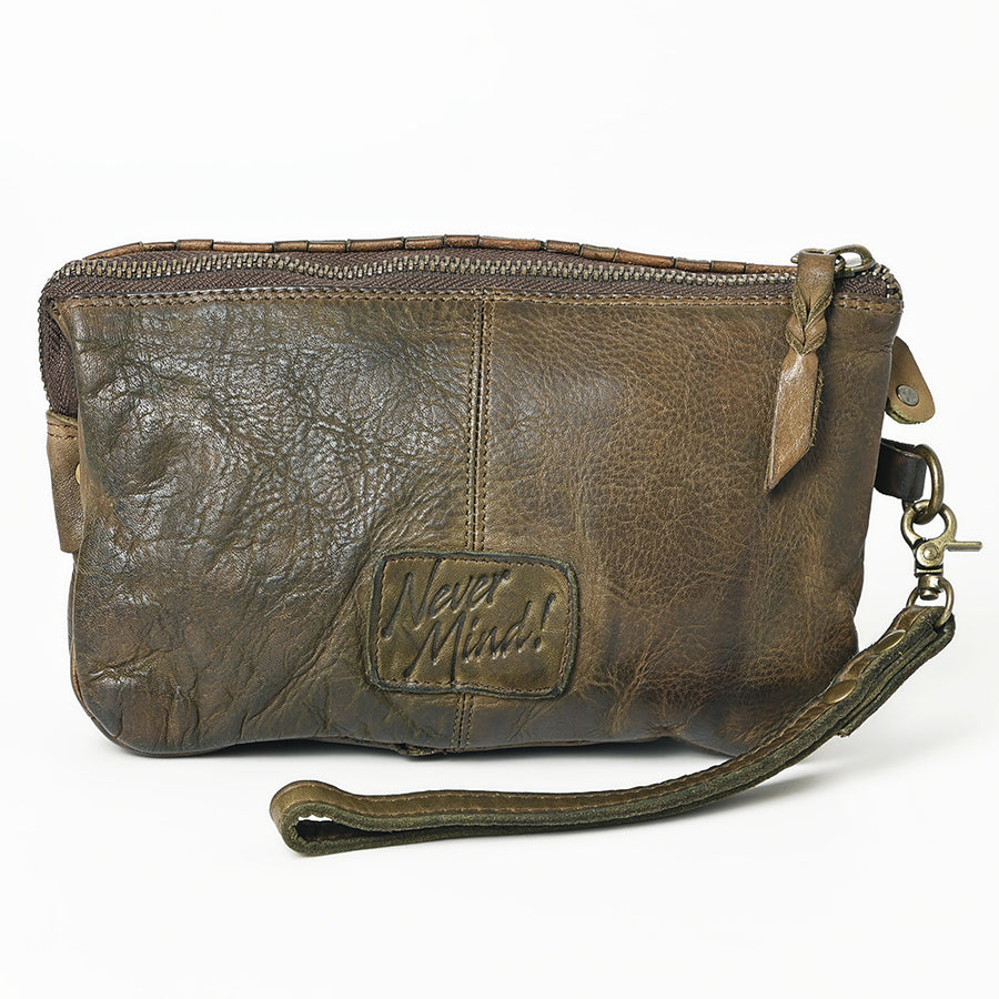 Never Mind Nmbgm122C Clutch Vintage Handmade Genuine Cowhide Leather Women Bag Western Handbag Purse