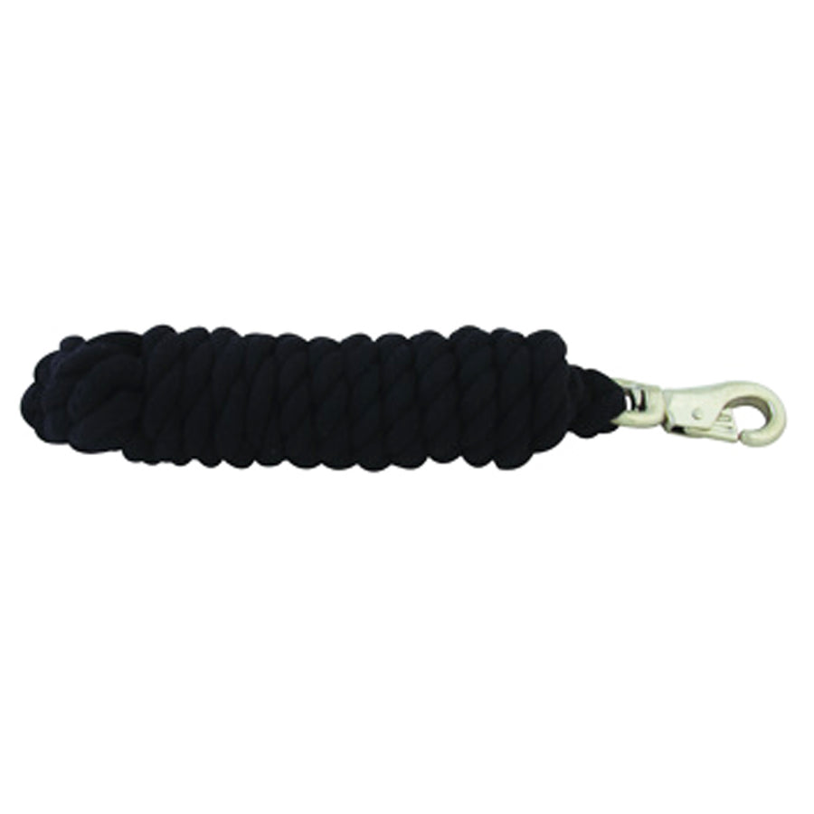 Black nylon rope halter lead with nickel-plated snap - Uhorse