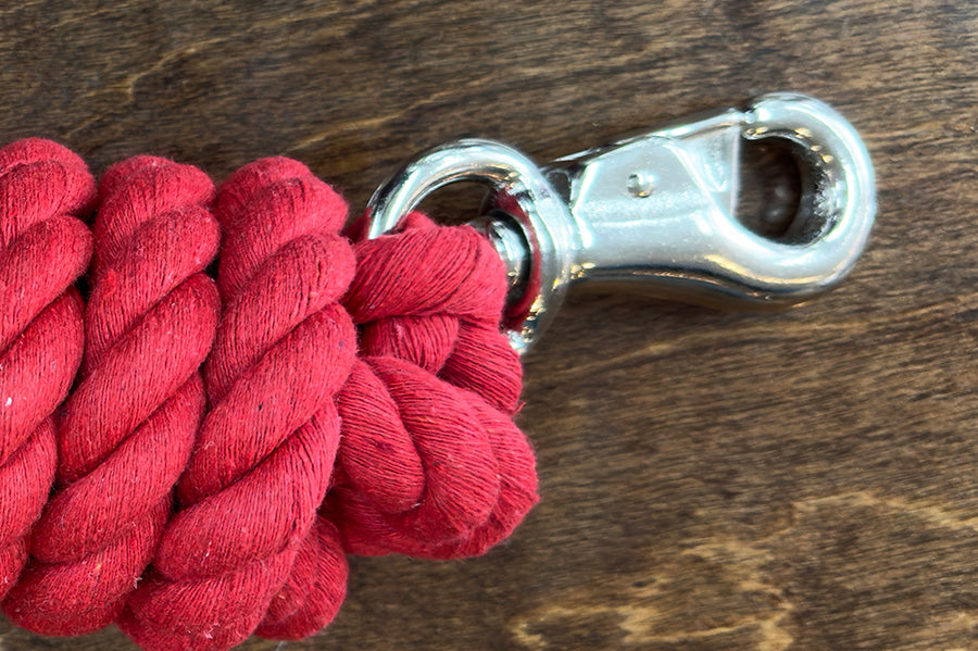 10 ft Hilason Riding Horse Cotton Lead With Snap Rope Red & Black
