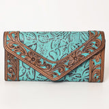 OHLAY WALLET Hand Tooled Embossed  Genuine Leather women bag western handbag purse