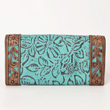 OHLAY WALLET Hand Tooled Embossed  Genuine Leather women bag western handbag purse