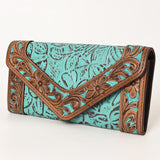 OHLAY WALLET Hand Tooled Embossed  Genuine Leather women bag western handbag purse