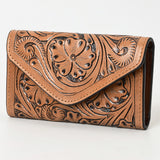 OHLAY WALLET Hand Tooled  Genuine Leather women bag western handbag purse