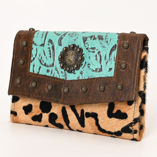 OHLAY WALLET Embossed Hair-on Genuine Leather women bag western by Hilason – Cowboy and equestrian accessories