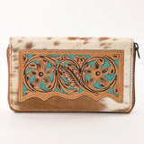 OHLAY WALLET Hand Tooled Hair-on Genuine Leather women bag western handbag purse