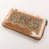 OHLAY WALLET Hand Tooled Hair-on Genuine Leather women bag western handbag purse