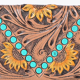 OHLAY WALLET Hand Tooled  Genuine Leather women bag western handbag purse