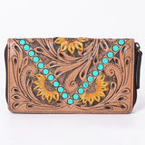 OHLAY WALLET Hand Tooled  Genuine Leather women bag western handbag purse