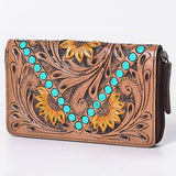 OHLAY WALLET Hand Tooled  Genuine Leather women bag western handbag purse