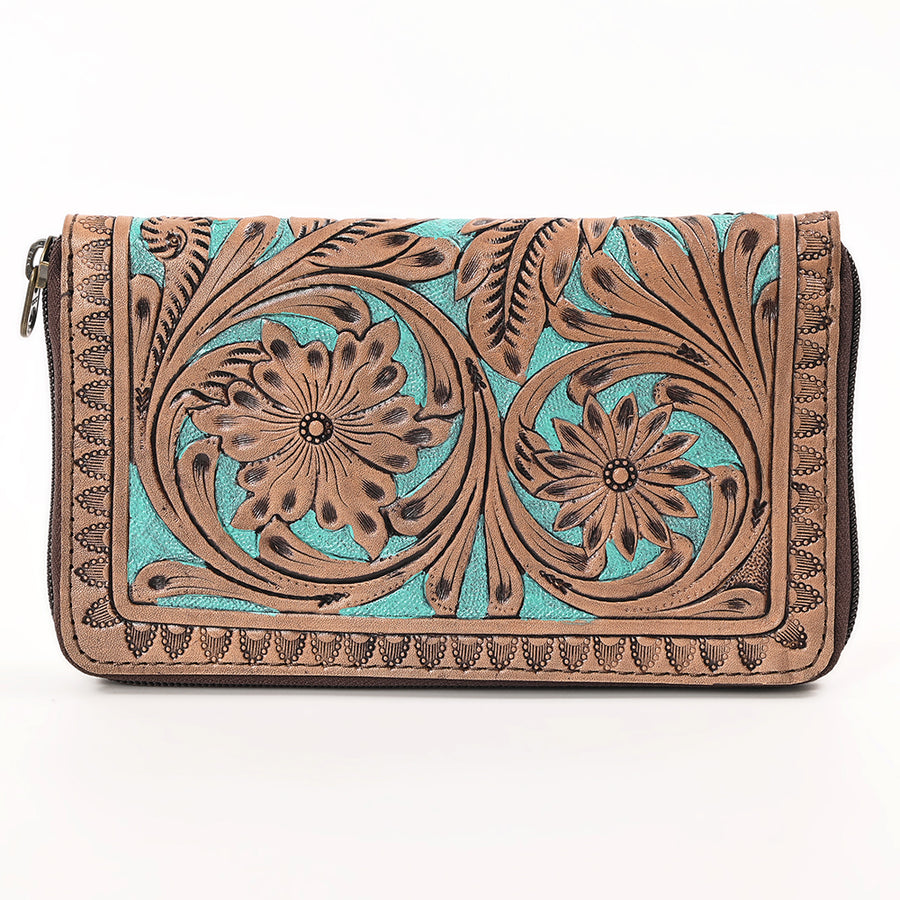 OHLAY Wallet Hand Tooled Genuine Leather Women Bag Western Handbag Purse | Womens Handbags |Leather Belt for Summer