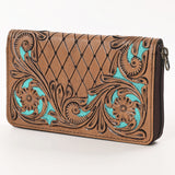 OHLAY WALLET Hand Tooled  Genuine Leather women bag western handbag purse