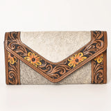 OHLAY WALLET Hand Tooled Hair-on Genuine Leather women bag western handbag purse