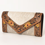 OHLAY WALLET Hand Tooled Hair-on Genuine Leather women bag western handbag purse