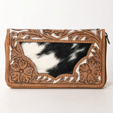 OHLAY WALLET Hand Tooled Hair-on Genuine Leather women bag western handbag purse