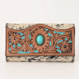 OHLAY WALLET Hand Tooled Hair-on Genuine Leather women bag western handbag purse