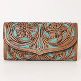 OHLAY WALLET Hand Tooled  Genuine Leather women bag western handbag purse