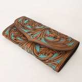 OHLAY WALLET Hand Tooled  Genuine Leather women bag western handbag purse