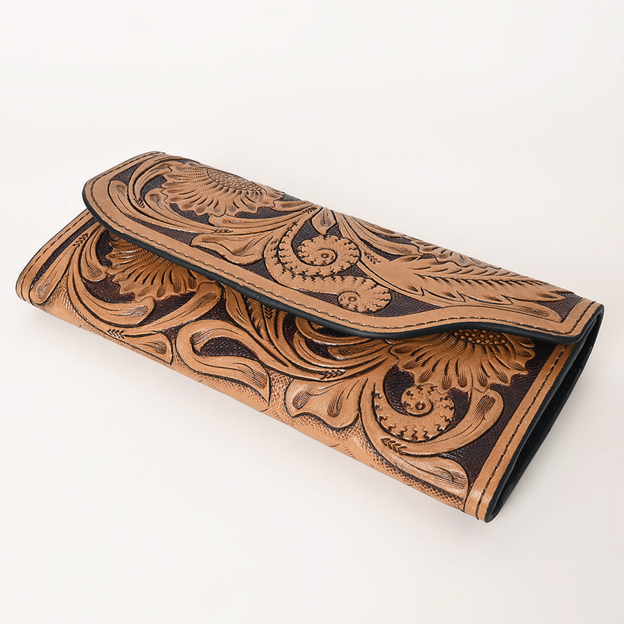 OHLAY Wallet Hand Tooled Genuine Leather Women Bag Western Handbag Purse | Womens Handbags |Leather Belt for Summer