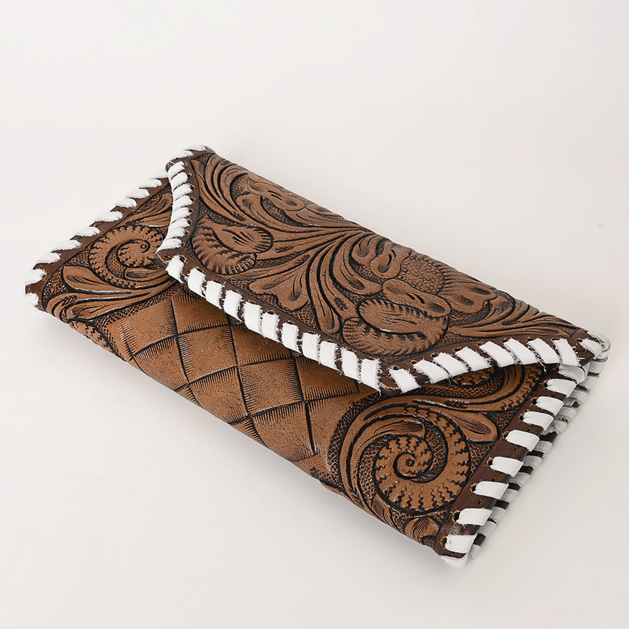 OHLAY Wallet Hand Tooled Genuine Leather Women Bag Western Handbag Purse | Womens Handbags |Leather Belt for Summer