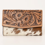 OHLAY WALLET Hand Tooled Hair-on Genuine Leather women bag western handbag purse
