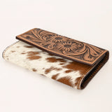 OHLAY WALLET Hand Tooled Hair-on Genuine Leather women bag western handbag purse