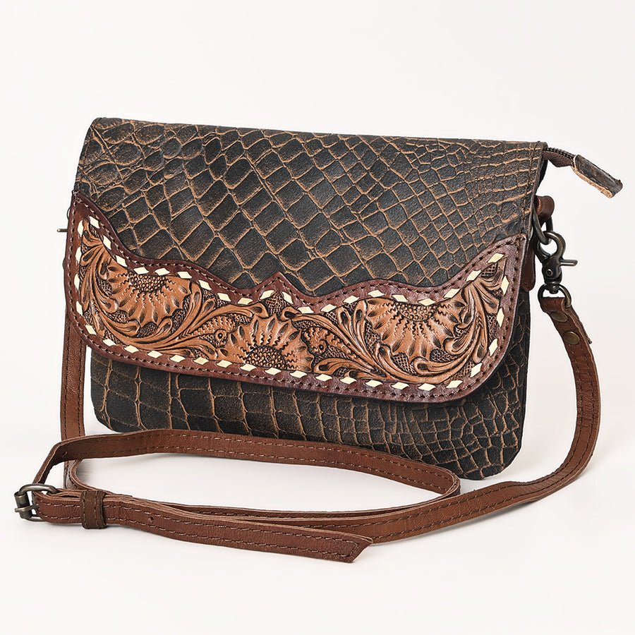 Ohlay Bags OHG173 Clutch Hand Tooled Genuine Leather Women Bag W. by Hilason – Cowboy and equestrian accessories