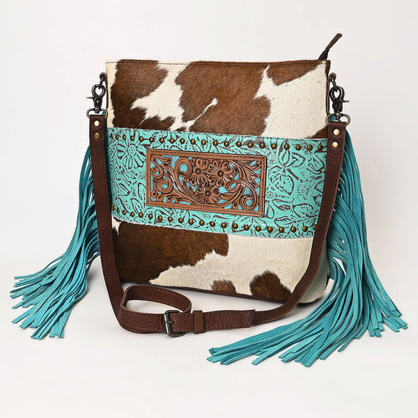 OHLAY OHG175 Large Crossbody Hand Tooled Embossed Hair-on Genuine by Hilason – Cowboy and equestrian accessories