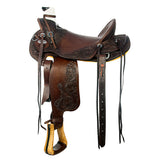 HILASON Western Horse Wade Saddle American Leather Ranch Roping Dark Brown - Uhorse