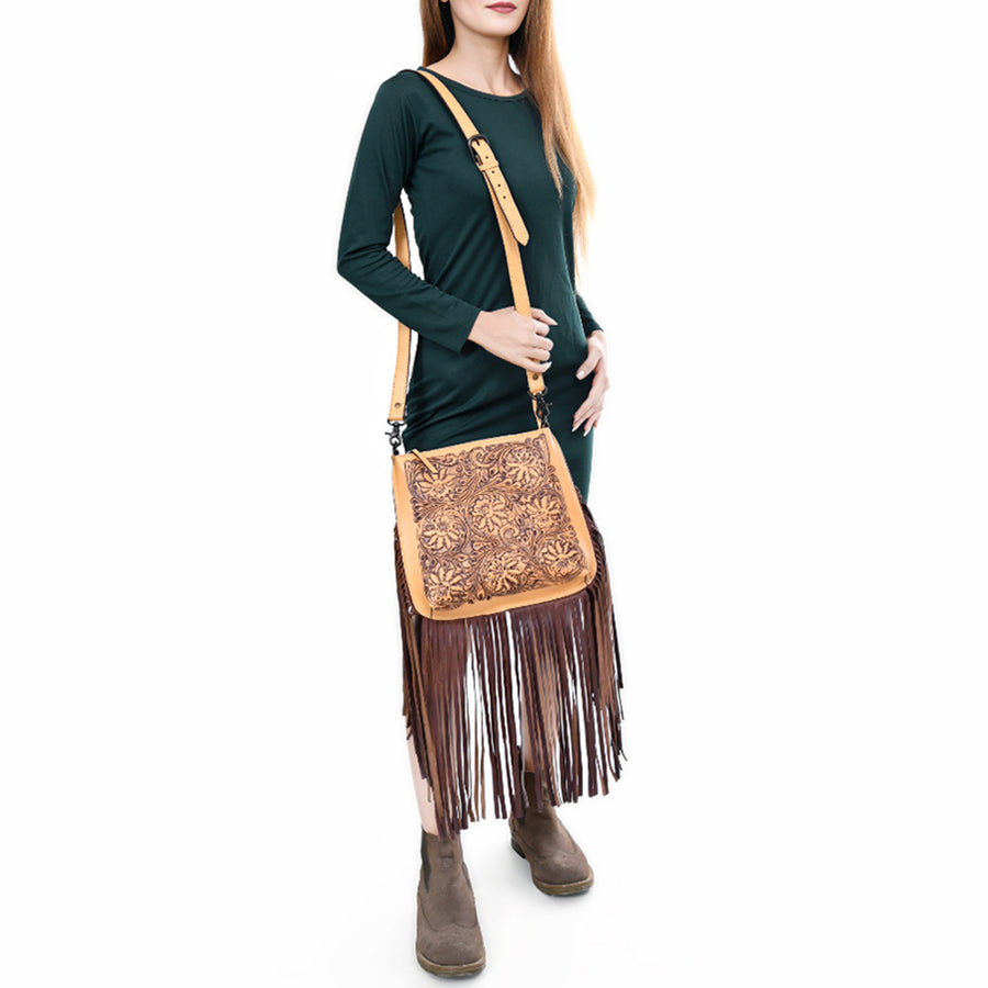 American Darling Messenger Hand Tooled Genuine Leather Western Women Bag Handbag Purse | Travel Bags College Casual